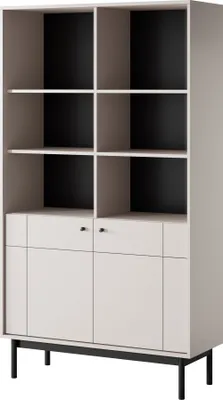 Produktbild von Furniture24 Regal Japandi R104 Bücherregal 103,5 X 185 X 39 Cm Wohnzimmerschrank Cashmere