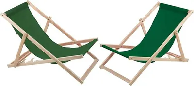 Productafbeelding van Set van 2 ligstoelen van beukenhout, geschikt als strandstoel, zonneligbed of tuinstoel voor strand, tuin, balkon en terras. Opvouwbaar, draagvermogen tot 120 kg (groen)