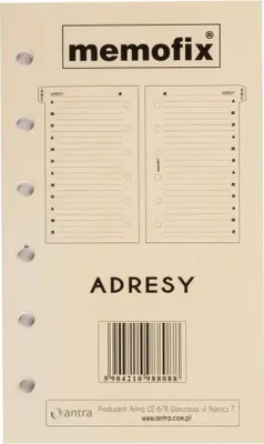 Zdjęcie produktu dla Wkład do organizera MEM/K Adresy ANTRA