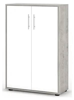 Produktbild von Parabita - Mehrzweckschrank 2 Türen, 79x118h cm Beton Grau, 4 Einlegeböden