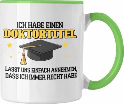 Produktbild von Trendation - Lustige Tasse Doktortitel Bestanden- Geschenk Bestandene Prüfung (Grün)