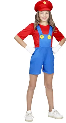 Produktbild von Super Klempner – Gr.  116-158cm Mädchen Helden Kostüm S - 128 cm