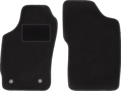 Produktbild von Velours-Fußmatten Vorne passend für Peugeot 205 (Schrägheck, Bj. 1983-1998) –  schwarz, passgenau, mit Befestigungen set 2 Stk. - STANDARD