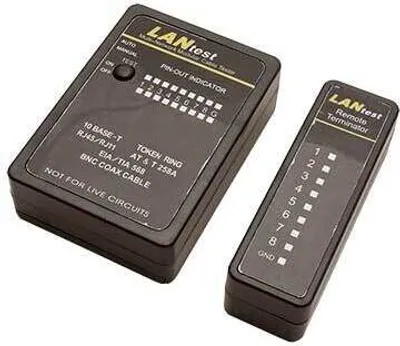 Obrázek produktu pro Goobay 93010, RJ-11, RJ-12, RJ-45, Měření zkratového proudu, LED, Černá, 9 V, 80 mm