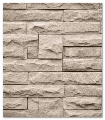 Produktbild von Wallario Herdabdeckplatte aus Glas, Größe 52 x 60 cm 1-teilig, Motiv Steinwand grau-braun