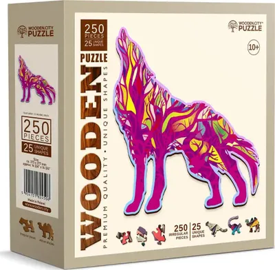 Produktbild von WOODEN CITY: Holzpuzzle "Heulender Wolf", 250 Teile