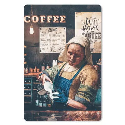 Produktbild von MuchoWow® Mauspad Mousepad Kaffee - Milchmädchen - Barista - Vermeer - Kunst - Cappuccino - Aber zuerst Kaffee 18x27 cm - Mousepads - Maus Mat - Pad - Mausunterlage