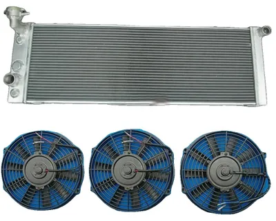 Obrázok produktu pre Hliníkový chladič, rozmery jadra 279 mm x 785 mm, celkové rozmery 338 mm x 917 mm, priemer vstupu 32 mm, priemer výstupu 38 mm, kompatibilný s vozidlom JEEP Cherokee XJ