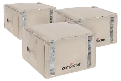 Zdjęcie produktu dla COMPACTOR – zestaw 3 worków próżniowych do przechowywania, rozmiar M – 42 x 40 x wys. 25 cm – beżowy