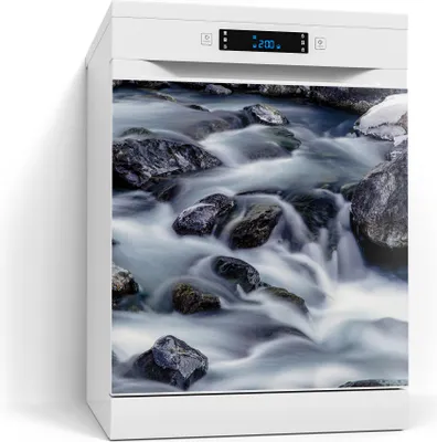 Produktbild von DEQORI Magnetmatte Spülmaschine beschreibbar 60x60 cm 'Winterflusslauf' Magnetfolie
