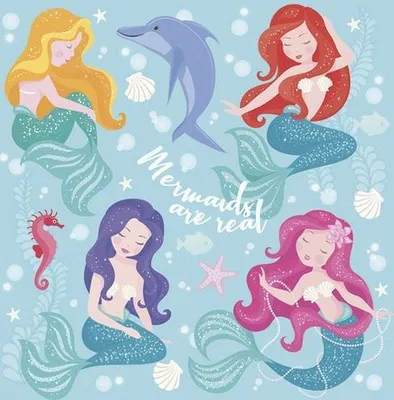 Produktbild von 20 Servietten Pastel Mermaids - Schöne Meerjungfrauen 33x33cm