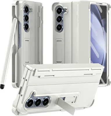 Immagine prodotto di Custodia per Samsung Galaxy Z Fold 6 Cover rigida antiurto con penna, protezione cerniera e protezione schermo Bianco