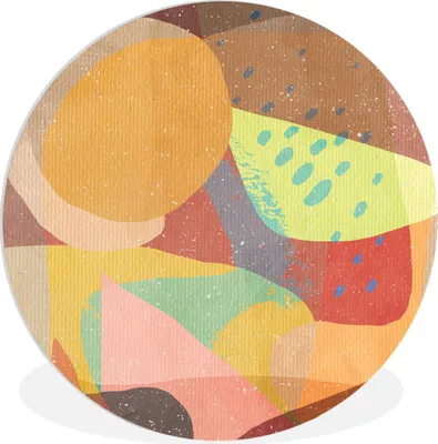 Produktbild von MuchoWow® Rundes Wandbild - Runde Bilder Abstrakt - Kunst - Regenbogen - Pastell Ø 30 cm Kreis Wanddekoration Kunststoff - Wandkreis - Wandschmuck - Schlafzimmer - Bilder - Der Kreis - Kunst für die Wohnung - Plastik - Kunstdruck - Wandbild