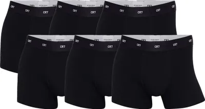 Produktbild von CR7 Herren Boxershorts, 6er Pack - Bambus-Viskose,Trunks, Baumwolle Stretch, Logobund Schwarz M