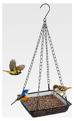 Produktbild von Hängende Futterstation mit Edelstahlkette für Vögel, wetterfester Futterspender