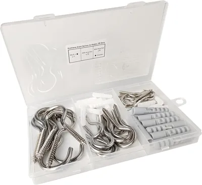 Produktbild von Schraubhaken Set, Edelstahl 304, 25 Stück, für Außenbereich