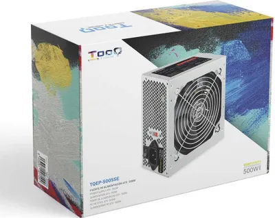 Produktbild von TooQ TQEP-500SSE, 500 W, Überspannung, Überhitzung, Kurzschluß, Unterspannung, Überstrom, Überlastschutz, 24-pin ATX, Nicht-modular, PC, ATX