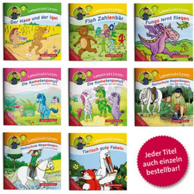 Produktbild von Lamaleicht Lesen Themenset Lesestufe 2, 8 Teile
