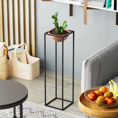 Produktbild von Evila Originals, GED-020-B, Nachbildungativer Topf, Schwarz, 100 % METALL, 28 x 28 x 80 cm