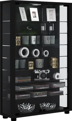 Zdjęcie produktu dla VCM my home Lumo Mini Vitrine schwarz 8 Fachböden