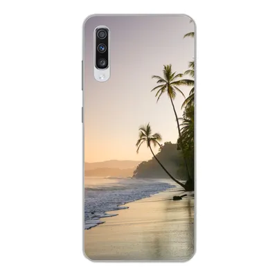 Produktbild von MuchoWow® Handyhülle Schutzhülle Hülle für Samsung Galaxy A70 Strand - Sonnenuntergang - Tropisch Silikon Softcase Handy Hülle - Schutzhaube