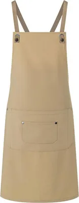 Produktbild von Karlowsky Latzschürze URBAN-NATURE Kreuzbänder große Tasche 70 x 85 cm unisex Polyester/Baumwollmix waschecht Kieselgrau