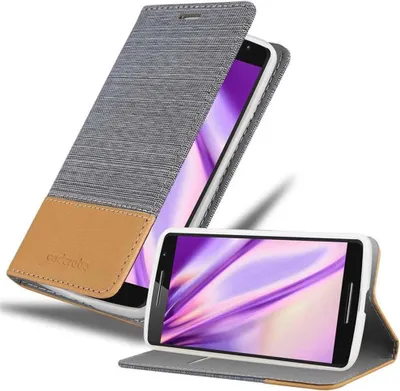 Immagine prodotto di Cadorabo custodia per Motorola MOTO X PLAY custodia protettiva in grigio custodia per cellulare custodia a libro cover