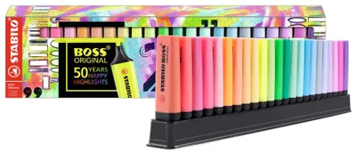 Produktbild von STABILO BOSS Original, 23 Stück(e), Mehrfarbig, Meißel, Mehrfarbig, Rechteck, 2 mm