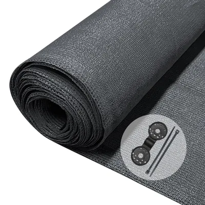 Immagine prodotto di VOUNOT® Pannello decorativo per recinzione, 1,8 x 20 metri, telo oscurante per recinzione, 150 g/m², polietilene ad alta densità (HDPE), colore antracite