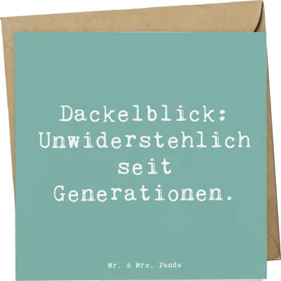 Produktbild von Mr. & Mrs. Panda Deluxe Karte Spruch Kurzhaardackel Dackelblick - Meeresbrise - Geschenk, Grußkarte, doppelkarte, Magie, Hundeliebhaber, Hund, unwiderstehlich, faltkarte
