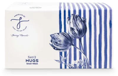 Heinen Delfts Blauw – Kaffeebecher Tulp - Porzellan - 145 ml - Set mit 2 – Bild 1