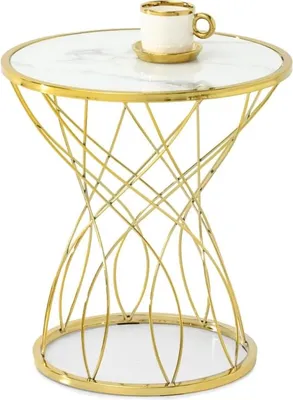 Immagine prodotto di Tavolino da caffè di design ELIMAR - marmo bianco / oro