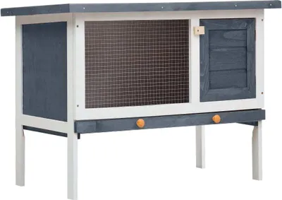 Image de Clapier d'extérieur 1 niveau Gris Bois