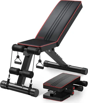 Produktbild von YOLEO klappbare Hantelbank Multifunktion Training Fitness Bank Bauchtrainer Schrägbank mit 6-Fach Verstellbarer Rückenlehne/3-Fach verstellbarer Sitzkissen,Belastung 250kg,Sit Up Bank