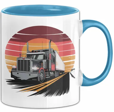 Produktbild von Lkw Fahrer Tasse Geschenkidee für Trucker Lustiger Spruch (Blau)