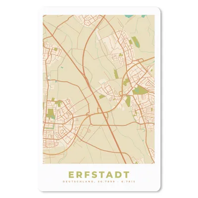 Produktbild von MuchoWow® Mauspad Mousepad Erfstadt - Karte - Stadtplan - Vintage 18x27 cm - Mousepads - Maus Mat - Pad - Mausunterlage