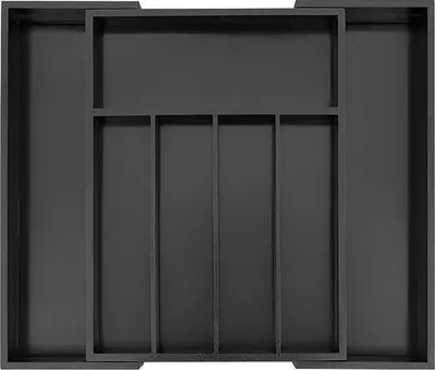 Produktbild von Famanu Bestecklade Organizer - Ausziehbar und Verstellbar - Groß Schwarz