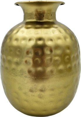 Vase Gold Metall Dekovase Blumenvase modern Hammerschlag  Model 1