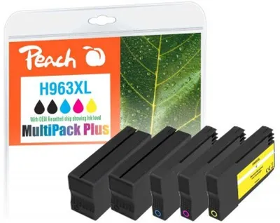 Produktbild von Peach PI300-1032, Hohe (XL-) Ausbeute, Schwarz, Cyan, Pink, Gelb, 58 ml, 27 ml, 5 Stück(e), Multipack