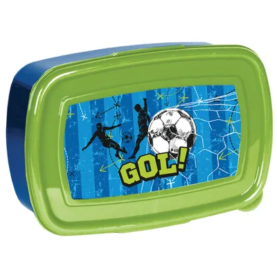 Produktbild von PASO Lunchbox Lunchpaket Brotdose Pausendose FUßBALL leicht bunt Kinder Jungen