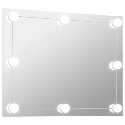Produktbild von vidaXL Wandspiegel ohne Rahmen mit LED-Beleuchtung Rechteckig Glas