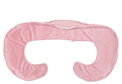 Produktbild von Samtkissenbezug für BabyUniverse Schwangerschaftskissen Typ C - Puderrosa