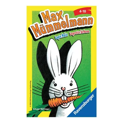 The image shows the front of a board game box featuring a cartoon rabbit holding a carrot.