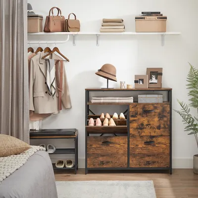 A well-organized entryway or closet area.