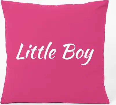 Produktbild von Huuraa Kissen Little Boy Schriftzug 40x40cm mit Füllung Fuchsia Baumwolle Dekokissen Geschenkidee