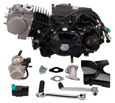 Produktbild von Motor Set 125 ccm halbautomatik E - Anlasser unten und Kickstarter schwarz HMParts