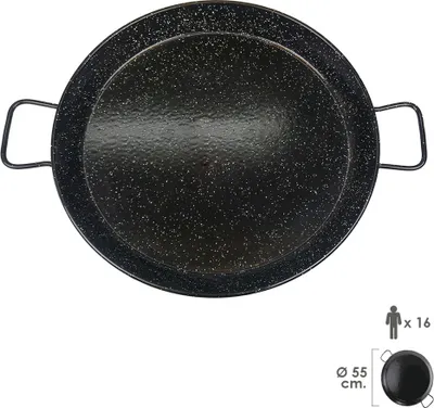 Obrázek produktu pro Smaltovaná valencijská pánev na paellu pro 16 osob / 55 cm.