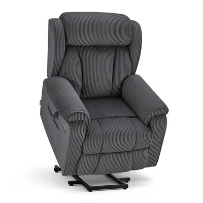 Produktbild von M MCombo 4-Motoren-Aufstehsessel, 165°Zero-Gravity Sessel, Massage & Heizung 7558 (Stoff, Dunkelgrau)