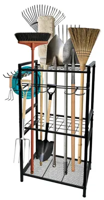 Imagen del producto de Estante de almacenamiento para herramientas de jardín, acero, compacto, 1 unidad, para jardín y garaje