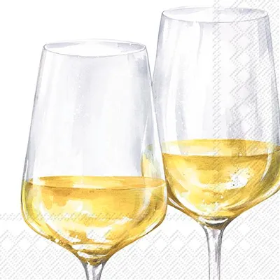 Produktbild von Servietten 25x25 cm - WHITE WINE GLASSES